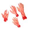 Sewroro 4pcs Severed Hand Fake Human Hands Bloody Prank Party Props Halloween Haunted House Decorations view 2