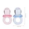 100Pcs Small Baby Pacifiers Acrylic Pacifier Birthday Soothing Mini Color Toys Cute Baby Pacifiers Mini Size 0.8 x 0.5in(Transparent + Blue) view 3