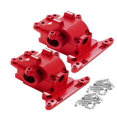 ARRCat Alloy Differential Housing Bulkhead Front & Rear Upgrades for 1/18 LaTrax Teton Desert Prerunner Rally SST, Replace #7530 (Red)