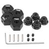 Vgoohobby Metal 12mm Hex Wheel Hubs 7mm Thick Drive Adapters with Flanged Lock Nuts Compatible with Traxxas 1/10 4WD Rustler Slash Stampede RC CarReplace Part 1654 (Black) view 1