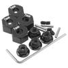 Vgoohobby Metal 12mm Hex Wheel Hubs 7mm Thick Drive Adapters with Flanged Lock Nuts Compatible with Traxxas 1/10 4WD Rustler Slash Stampede RC CarReplace Part 1654 (Black) view 2