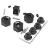 Vgoohobby Metal 12mm Hex Wheel Hubs 7mm Thick Drive Adapters with Flanged Lock Nuts Compatible with Traxxas 1/10 4WD Rustler Slash Stampede RC CarReplace Part 1654 (Black) view 3