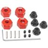 Vgoohobby Metal 12mm Hex Wheel Hubs 7mm Thick Drive Adapters with Flanged Lock Nuts Compatible with Traxxas 1/10 4WD Rustler Slash Stampede RC CarReplace Part 1654 (Red) view 4