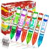 Yue Motion Lava Pens - Great Gift for Kids & Adults- Fidget Desk Toys for School & Office - Colorful Liquid Bubbler Pens for Focus, Stress & Anxiety Relief- 6 Pack Liquid Motion Bubbler Toy Pens view 1