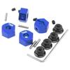 Vgoohobby Metal 12mm Hex Wheel Hubs 7mm Thick Drive Adapters with Flanged Lock Nuts Compatible with Traxxas 1/10 4WD Rustler Slash Stampede RC CarReplace Part 1654 (Blue) view 3