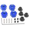 Vgoohobby Metal 12mm Hex Wheel Hubs 7mm Thick Drive Adapters with Flanged Lock Nuts Compatible with Traxxas 1/10 4WD Rustler Slash Stampede RC CarReplace Part 1654 (Blue) view 4