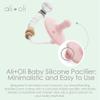 Ali+Oli Pacifier for Baby (2-pk) Set Original Round (Grey-Sage) Concaved Shield Newborn Pacifiers, BPA-Free Silicone Baby Pacifier Set, Baby Binkies, Chupones para Bebes view 2