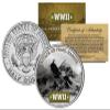 WWII Pearl Harbor JFK Kennedy Half Dollar U.S. Coin with Fact Trading Card view 1