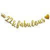 22 & Fabulous Banner, Pre-Strung, Funny Gold Paper Glitter Party Decorations for 22nd Birthday Party Supplies, Letters Gold,ABCpartyland view 1