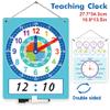 Richardy Telling Time Write & Wipe Teaching Demonstration Clock Learning Clock for Analog and Digital Time Labelled Minute & Hour Hands Kids Montessori Learning Toys view 3
