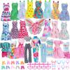 43Pcs Doll Clothes and Accessories Pack Including 10 Mini Dresses 3 Handmade Fashion Clothing Outfits Sets 10 Shoes 20 Cute Accessories for 11.5 inch Girl Doll view 1