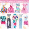 43Pcs Doll Clothes and Accessories Pack Including 10 Mini Dresses 3 Handmade Fashion Clothing Outfits Sets 10 Shoes 20 Cute Accessories for 11.5 inch Girl Doll view 4