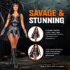 Roma Costume Women's 5pc Warrior Princess Costume, Black/Grey, Small (5088) view 3