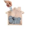 alfyng Wooden Piggy Bank, Personalized House Coin Bank, Paint and Decorate House Money Bank Craft Box, Makes a, Decor or Savings Piggy Bank for DIY view 1