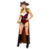 Roma Costume Women's 4pc Pirate Buccaneer Beauty Costume, Brown/Red, Medium view 1