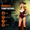 Roma Costume Women's 4pc Pirate Buccaneer Beauty Costume, Brown/Red, Medium view 2