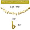 40 & Fucking Fabulous Banner, Pre-Strung, Funny Gold Paper Glitter Party Decorations for 40th Birthday Party Supplies, Letters Gold,ABCpartyland view 2