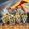 Metal DND Dice Set Dungeons and Dragon Dice Set Hollow Dragon Polyhedral Magic 7 PCS Dice Set with Gift Metal Box for Dungeons and Dragons Table Games Play Cards MTG(Dragon_Ancient Bronze) view 3