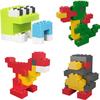 PicassoTiles Building Brick + Action Figures + Magnetic Brick Tiles, 1250 pcs 6 Shape, 11 Color Vibrant Sensory Mix & Match Brick Building, 4 Family Expansion Pack, Construction Toy Socket Spikes Toys view 1