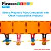 PicassoTiles Building Brick + Action Figures + Magnetic Brick Tiles, 1250 pcs 6 Shape, 11 Color Vibrant Sensory Mix & Match Brick Building, 4 Family Expansion Pack, Construction Toy Socket Spikes Toys view 4