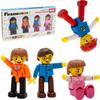 PicassoTiles Building Brick + Action Figures + Magnetic Brick Tiles, 2250 pcs 6 Shape, 11 Color Vibrant Sensory Mix & Match Brick Building, 4 Family Expansion Pack, Construction Toy Socket Spikes Toys view 1