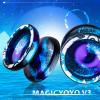 MAGICYOYO Responsive Yoyo V3, Professional Metal Yoyo for Kids Beginner, Aluminum Alloy Yo yo with Unresponsive Bearing + Bearing Removal Tool + Axle + Bag + 12 Yo-yo Strings (Black Blue Purple) view 2