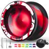 MAGICYOYO Professional Responsive Yoyo V3, Metal Yo yo for Kids Beginners Alloy Yoyo for Adults with KK Bearing + Bearing Removal Tool + Axle + Storage Bag + 12 Yo-yo Strings (Black Red) view 1