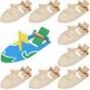 Deekin 24 Pcs DIY Wooden Boats Bulk Crafts Kit Rubber Band Paddle Boat Build a Boat Mini Sailboat Model Rain Gutter Regatta Kit for Birthday Carnival Party Craft Projects view 1