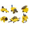 PicassoTiles UFO Robot + 100pcs Mini Magnetic Cube Puzzle, Solar Powered 6-in-1 Creative Unique Transformation Renewable Sun Energy Science Experiment DIY Kit, 0.5 Mix &Match Sensory Construction Toy view 2