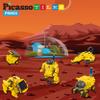 PicassoTiles UFO Robot + 100pcs Mini Magnetic Cube Puzzle, Solar Powered 6-in-1 Creative Unique Transformation Renewable Sun Energy Science Experiment DIY Kit, 0.5 Mix &Match Sensory Construction Toy view 4
