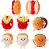 Aoriher 10 Pcs Food Plush Toy Food Stuffed Animals Soft Simulation Hamburger Hot Dog French Fries Chicken Thigh Bread Plush Cute Small Keychain for Christmas Party Birthday Gifts Backpack view 1