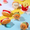 Aoriher 10 Pcs Food Plush Toy Food Stuffed Animals Soft Simulation Hamburger Hot Dog French Fries Chicken Thigh Bread Plush Cute Small Keychain for Christmas Party Birthday Gifts Backpack view 2