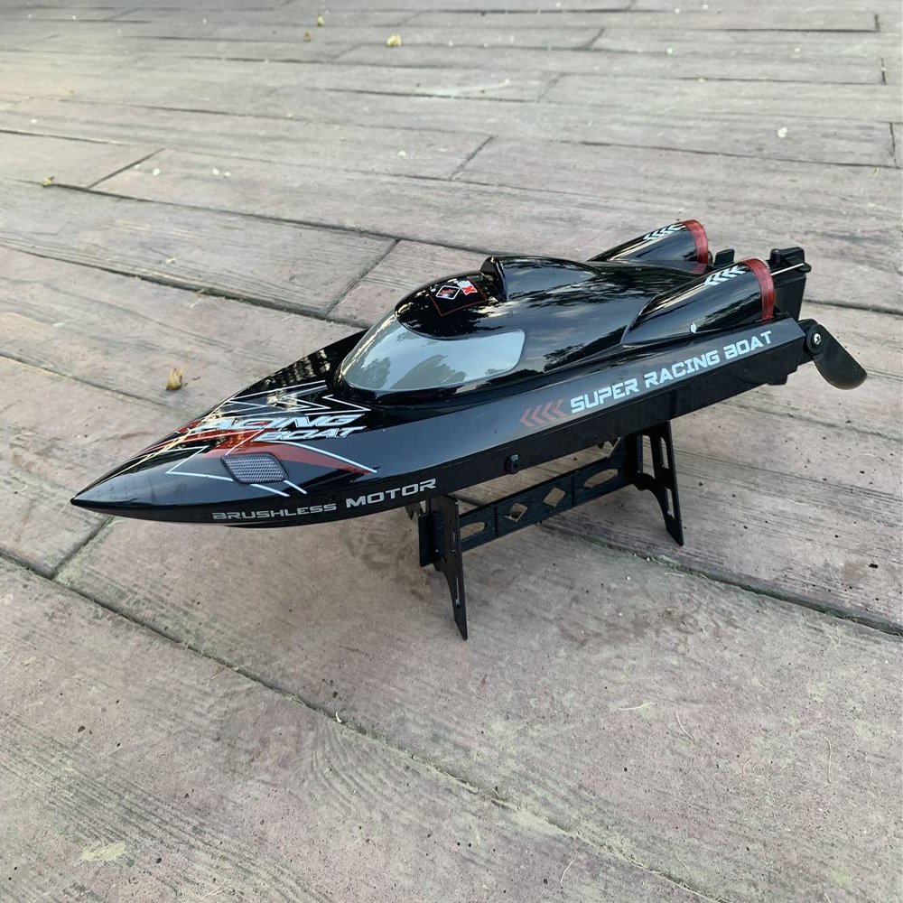 Ssccgym Shark Remote Control Speed Boat w/LED Light 2.4G 4WD 45km/h RC Brushless Watercraft for Hobby Adult 2.4G