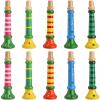 Lyellfe 10 Pieces Small Wooden Trumpet, Piccolo Flute Music Sound Instrument, Colorful Rhythm Musical Flute for Class, School view 1