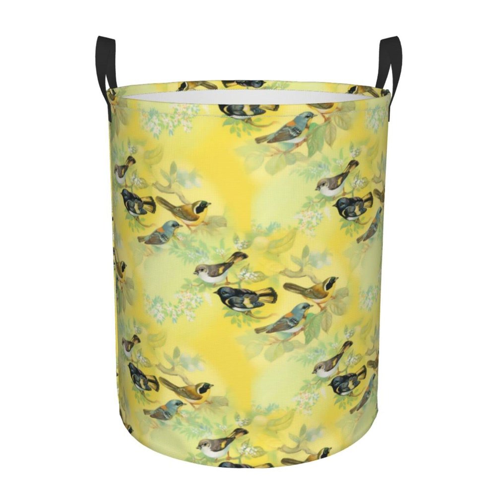 Foruidea Beautiful Birds And Flowers Laundry Basket,Laundry Hamper,Collapsible Storage Bin,Oxford Fabric Clothes Baskets,Nursery Hamper For Home,Office,Dorm,Gift Basket