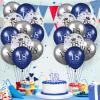 18th Birthday Balloons, 15 PCS Navy Blue Silver Latex 18th Birthday Balloons for Boys Girls 18th Anniversary Happy Birthday Party Decorations Navy Blue Balloons Decor Supplies,12 Inches view 2