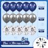 18th Birthday Balloons, 15 PCS Navy Blue Silver Latex 18th Birthday Balloons for Boys Girls 18th Anniversary Happy Birthday Party Decorations Navy Blue Balloons Decor Supplies,12 Inches view 4