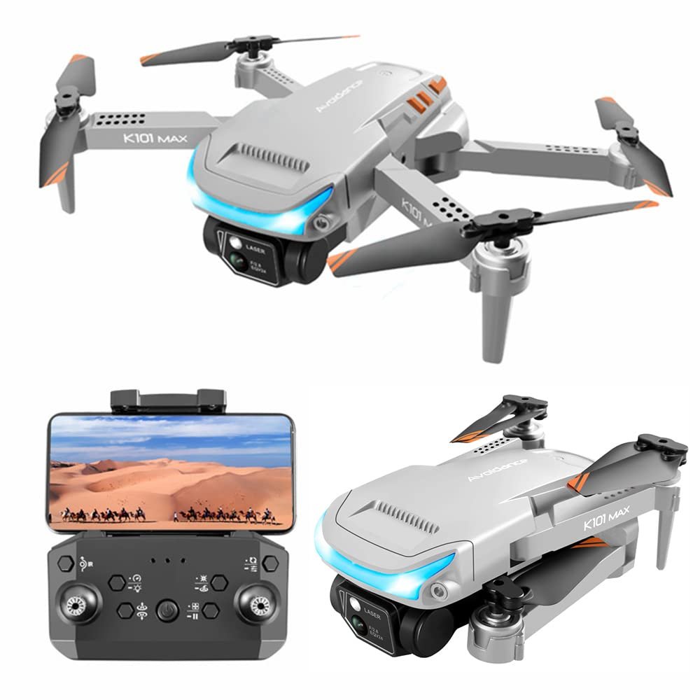 K101 MAX Drone 4k HD Profesional Optical Flow Positioning Aerial Camera Three-way Obstacle Avoidance Dron ESC Camera (Gray)
