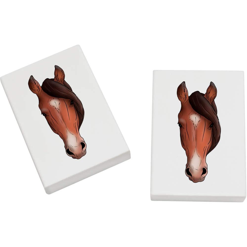 Azeeda 2 x 45mm 'Horse Head' Erasers/Rubbers (ER00031532)