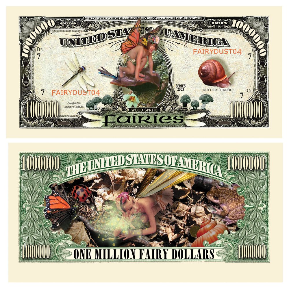 American Art Classics Pack of 50 - Fairies Million Dollar Bill - Best Gift for Lovers of The Fairy