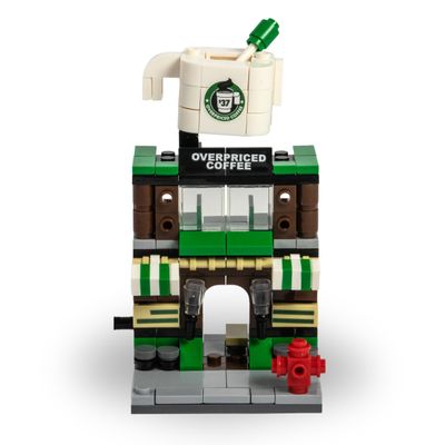Brick Loot Mini City Coffee Shop Building Set, 208 Pieces, Caf Model Kit & Barista Minifigure, Toy Building Blocks, Compatible Mini Bricks, Creative Gift for Kids, Ages 6 +