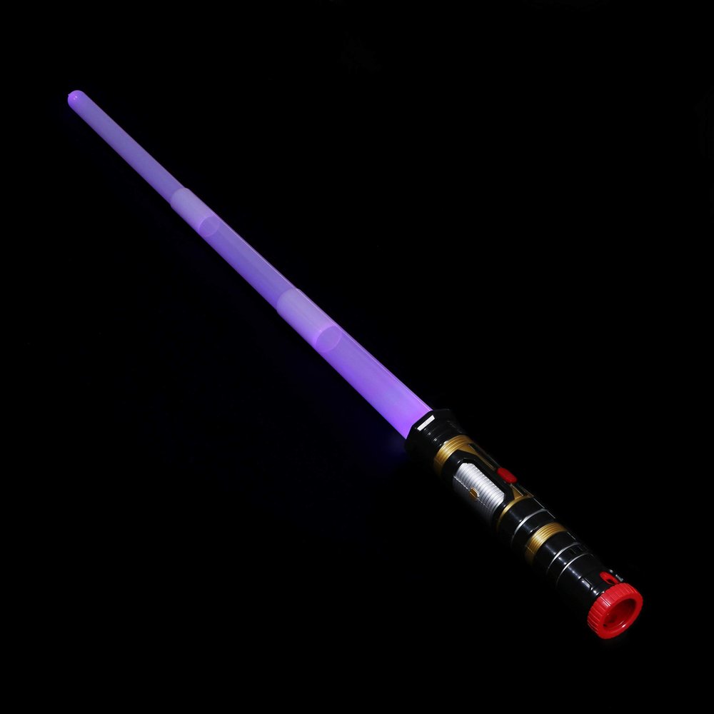 MewduMewdu Light Up Saber with Electronic Lights & FX Sound for Kids and Adults, Purple Blue Red Changing LED Light Expandable Saber Sword Toy for Roleplay(Standalone)