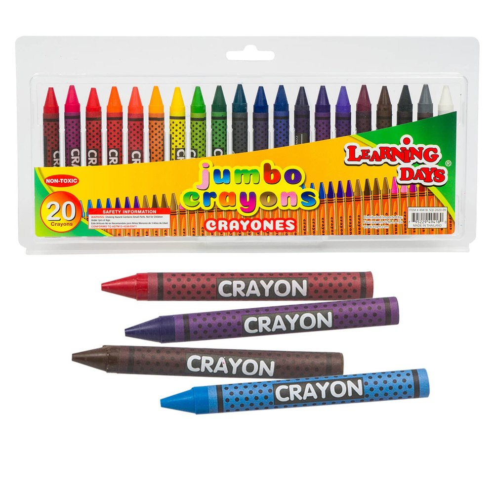 20 Piece Learning Days Jumbo Crayons with Case