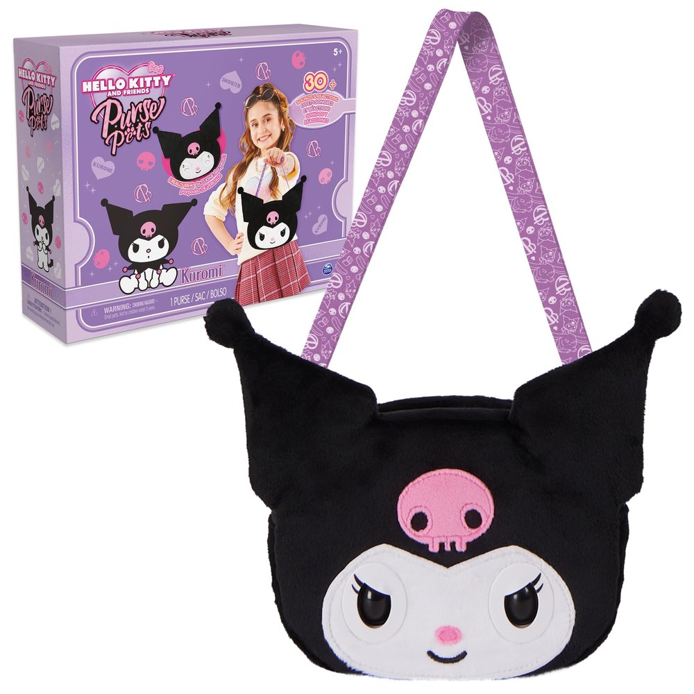 Purse Pets Sanrio Kuromi Interactive Pet Crossbody Kawaii Purse, Ages 5+