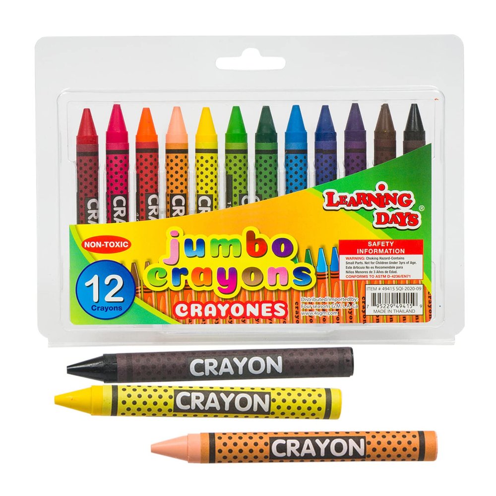12 Piece Learning Days Jumbo Crayons with Case