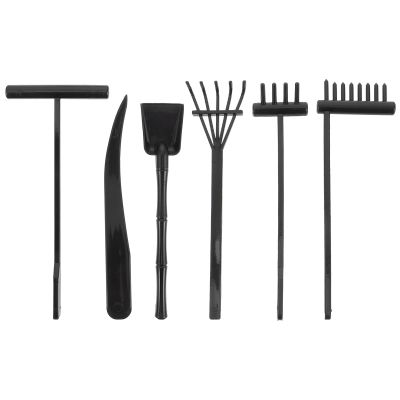 6pcs Mini Zen Garden Kit Black Rake Meditation Sand Zen Garden Tools Accessories for Adults Table Office Relaxation