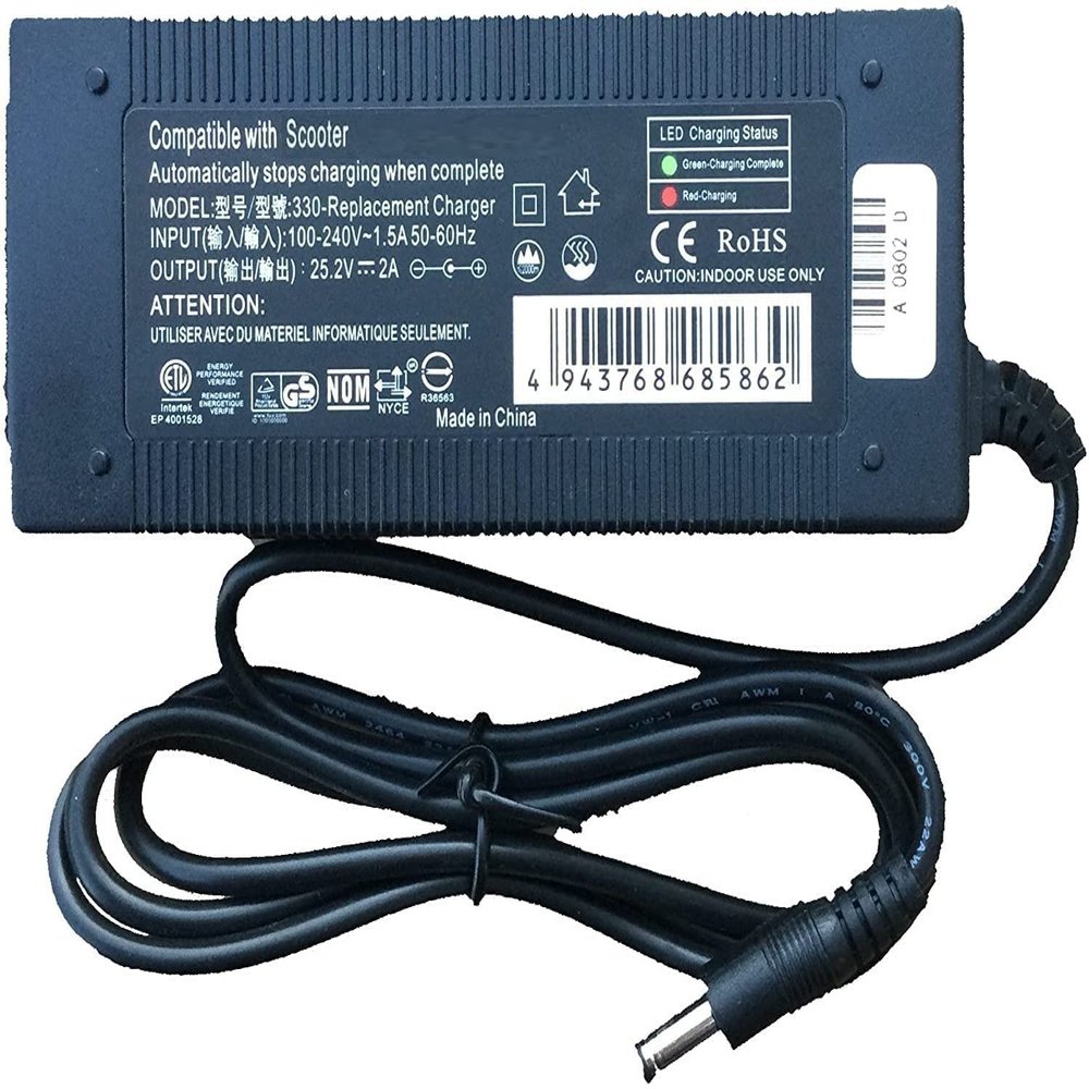 2 Amps AC Adapter Compatible with Segway Ninebot ZING C8, ZING C9 and ZING C10, ZING C15, Zing C15E and ZING C20
