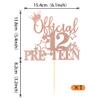 1 Pack Official Pre-teen 12 Cake Topper Glitter Happy 12th Birthday Cake Pick Cheers to 12 Years Old Cake Decorations for Teen 12th Birthday Party Supplies Rose Gold view 2