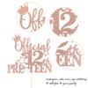 1 Pack Official Pre-teen 12 Cake Topper Glitter Happy 12th Birthday Cake Pick Cheers to 12 Years Old Cake Decorations for Teen 12th Birthday Party Supplies Rose Gold view 3
