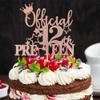 1 Pack Official Pre-teen 12 Cake Topper Glitter Happy 12th Birthday Cake Pick Cheers to 12 Years Old Cake Decorations for Teen 12th Birthday Party Supplies Rose Gold view 4